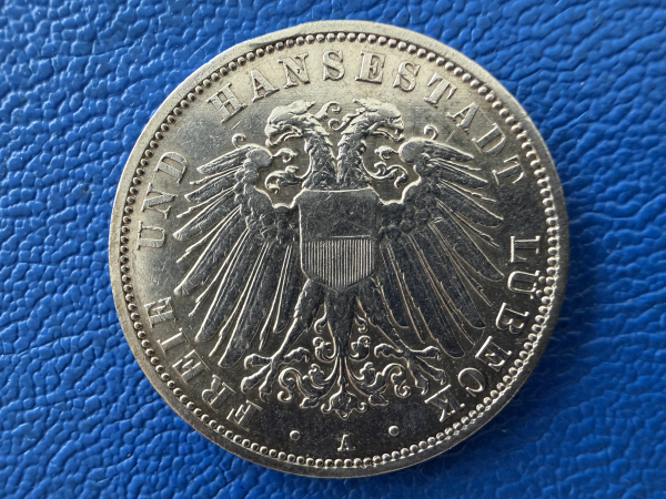 Lübeck 3 Mark 1910 A Freie- und Hansestadt J-82