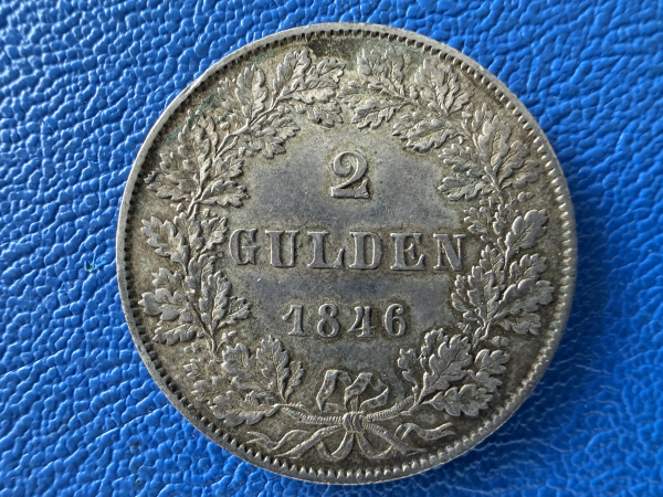Frankfurt 2 Gulden 1846 Doppelgulden Freie Stadt Frankfurt Silber