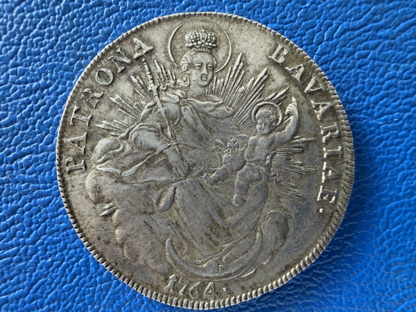 Bayern Maximilian III. Joseph Taler 1764 München Madonna mit Kind Madonnentaler Top Erhaltung (3)
