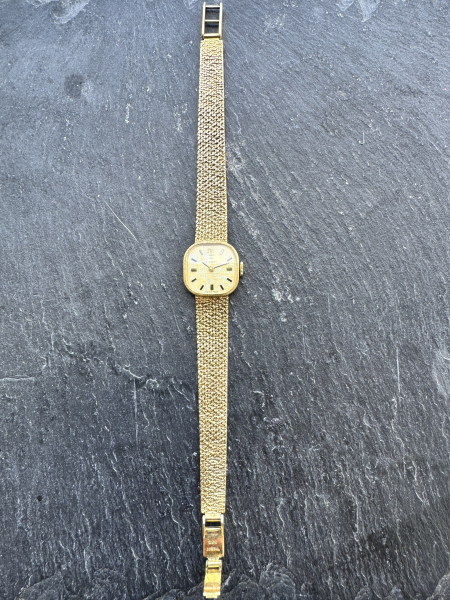 Vintage Tissot Damenuhr in 585er Gelbgold, ca. 25,70g, ca.17cm Länge mit Verschluss (11)