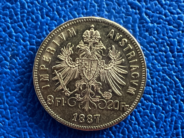 Österreich 8 Florin 1887 Gold