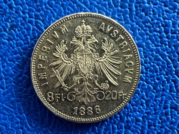 Österreich 8 Florin 1886 Gold