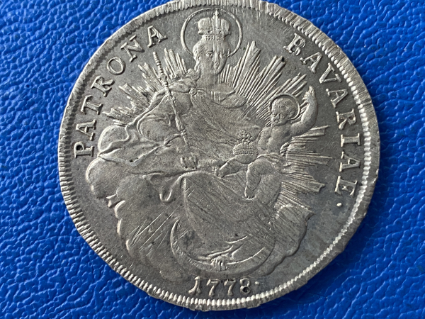 Bayern Maximilian III. Joseph Taler 1778 München Madonna mit Kind Madonnentaler Prachtstück!