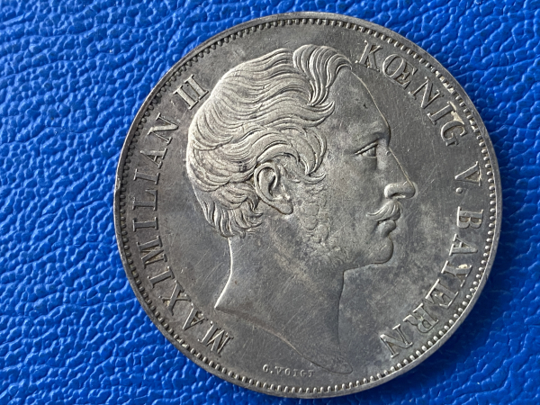 Bayern  2 Gulden 1855 Maximilian II Mariensäule Top Erhaltung