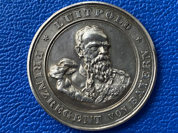 Bayern Silbermedaille 1909 Schießprämienmedaille Lechfeld Luitpold 1886-1909 Prachtstück!
