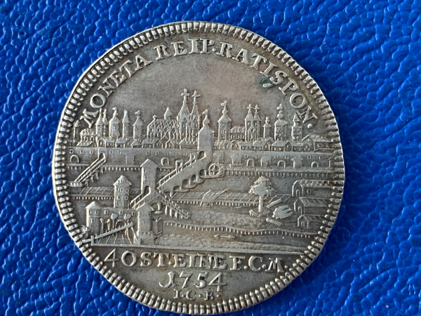 Regensburg 1/4 Taler 1754 Franz I Stadtansicht