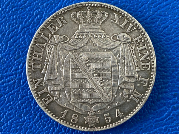 Sachsen Taler 1854 F Friedrich August