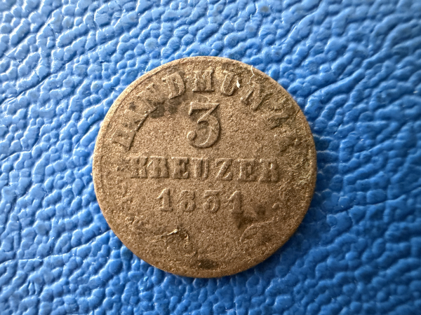 Sachsen-Meiningen 3 Kreuzer 1831 L Bernhard Erich Freund 1803-1866