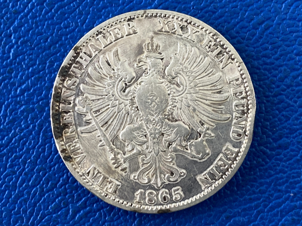 Preußen Vereinstaler 1865 A Wilhelm