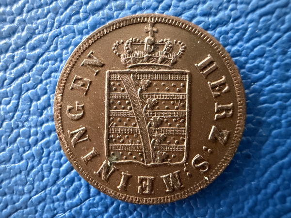 Sachsen-Meiningen 1/2 Kreuzer 1831 Bernhard Erich Freund 1803-1866. Selten. Prachtsück!