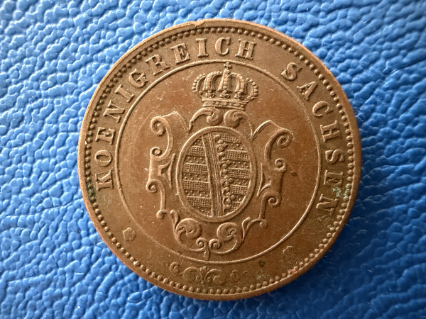 Sachsen 5 Pfennige 1862 B Johann 1854-1873