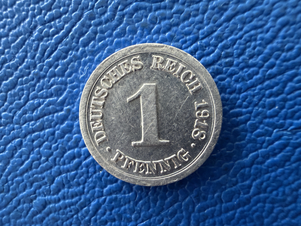 Kaiserreich 1 Pfennig 1918 D Ersatzmünze 1. Weltkrieg J-300