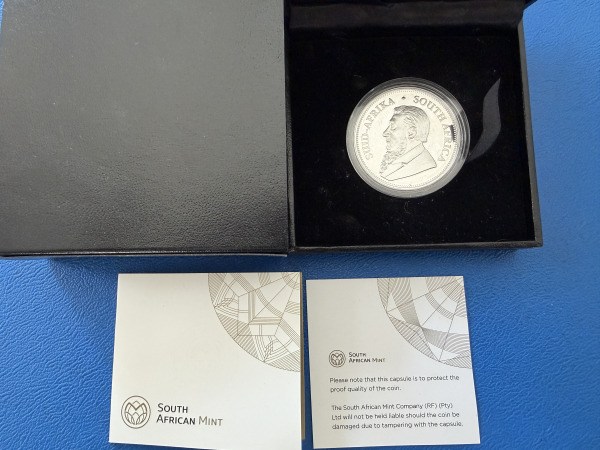Süd Afrika 1 Oz Krügerrand 2018 Silber in Polierte Platte inkl. CoA