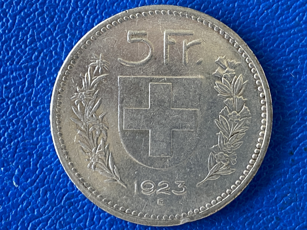 Schweiz 5 Franken 1923 B Helvetia