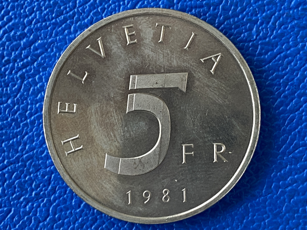 Schweiz 5 Franken 1981 Stanser Konvention