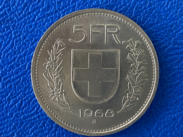 Schweiz 5 Franken 1968 B Top Erhaltung