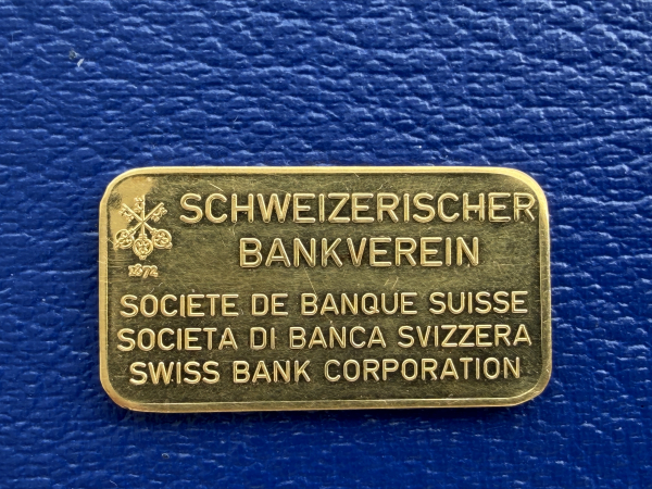 10 Gramm Goldbarren Schweizerischer Bankverein - Swiss Bank Corporation selten