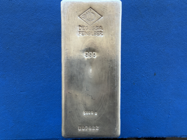 5 KG Silberbarren orig. Degussa alte Form