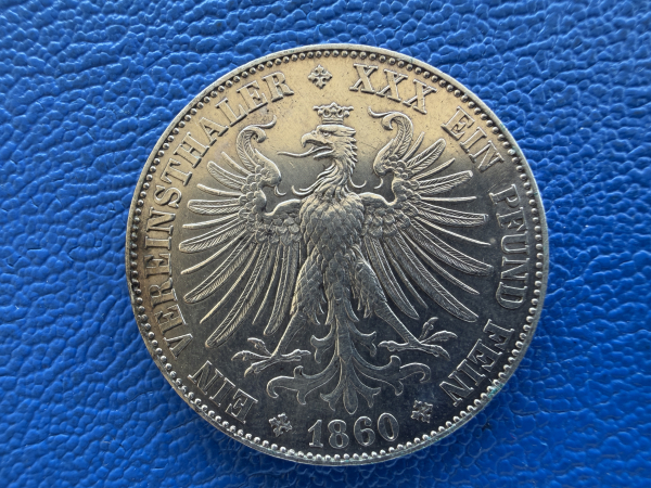 Frankfurt Vereinstaler 1860 Freie Stadt Frankfurt Silber (1)