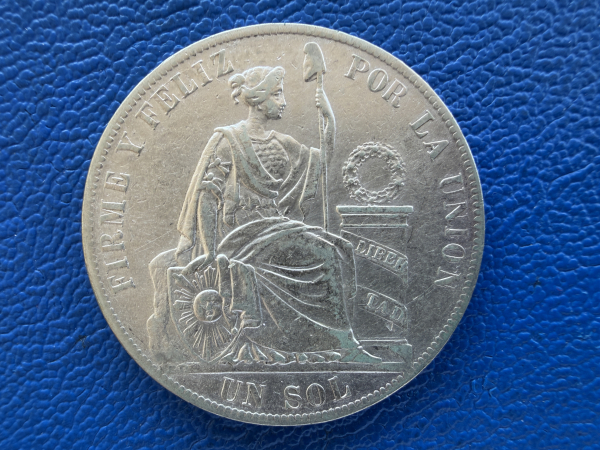Peru 1 Sol 1884 Lima Silber Top Ehaltung!