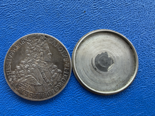 Habsburg Taler 1713 Karl VI. 1711-1740 Schraubtaler, Stecktaler, Box Taler sehr selten!