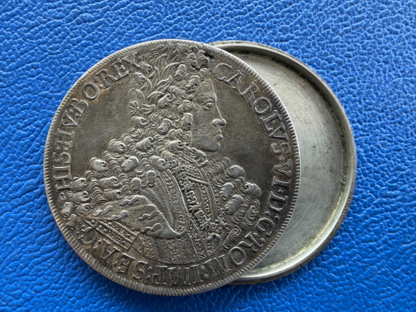 Habsburg Taler 1713 Karl VI. 1711-1740 Schraubtaler, Stecktaler, Box Taler sehr selten!