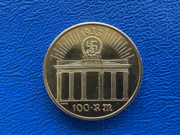 3. Reich 100 Reichsmark 1933 PROBE Adolf Hitler Gold, selten