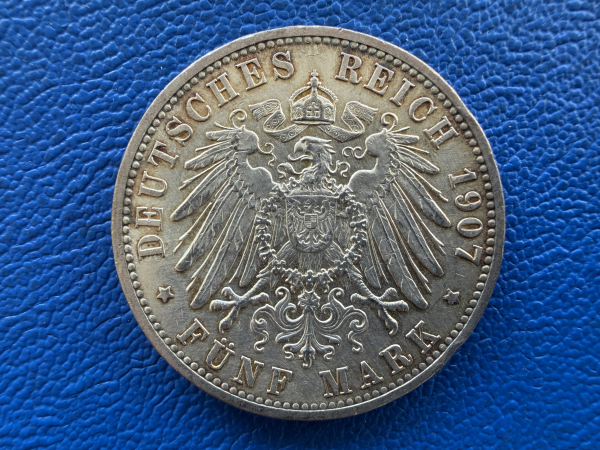 Kaiserreich 5 x 5 Mark Satz 1876-1908 Bayern / Baden / Württemberg im original Etui wunderbareres Exponat