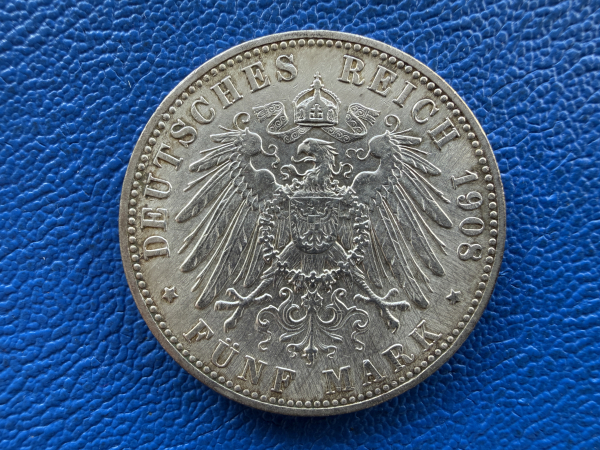Kaiserreich 5 x 5 Mark Satz 1876-1908 Bayern / Baden / Württemberg im original Etui wunderbareres Exponat