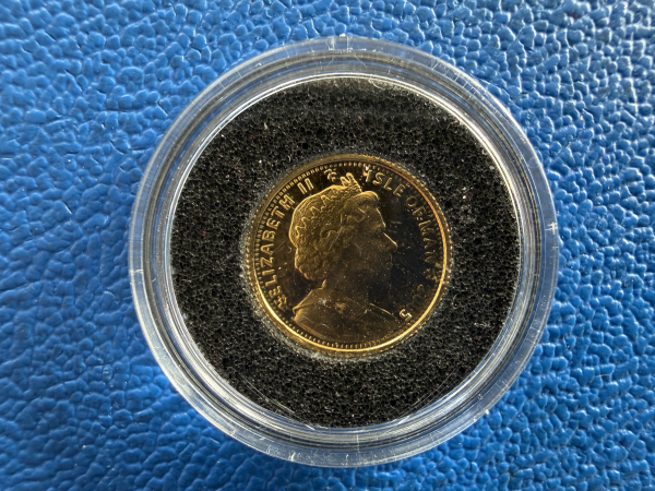 Kleinste Goldmünze d. Welt Isle of Man 1/25 Oz 2005 Himmalaya Katzen Gold in PP