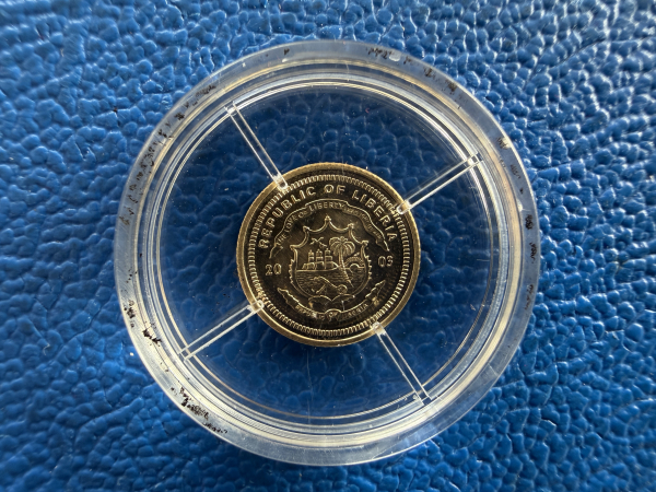 Kleinste Goldmünze d. Welt Liberia 10$ 2003 Papst Johannes Paul II Gold