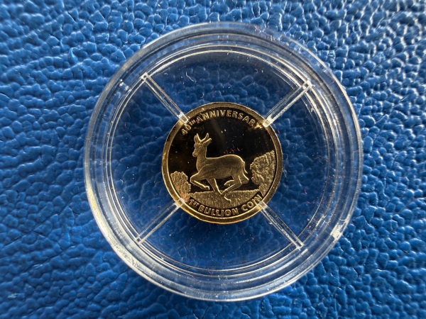 Kleinste Goldmünze d. Welt Gedenkmünze 40 Jahre Krügerrand -Süd Afrika -  Gold in PP