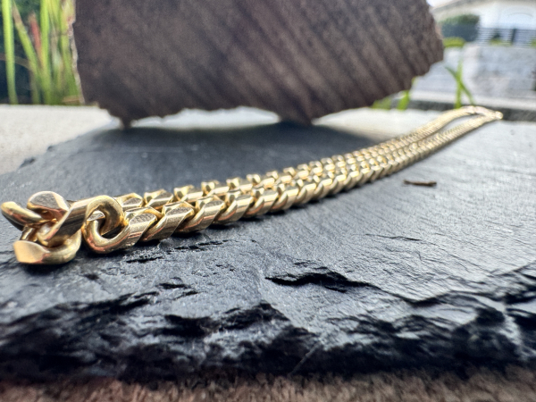 Massive Panzerkette aus 585er Gelbgold, Cuban Link Kette, ca.53,50g, Länge: 51cm mit Verschluss (42)