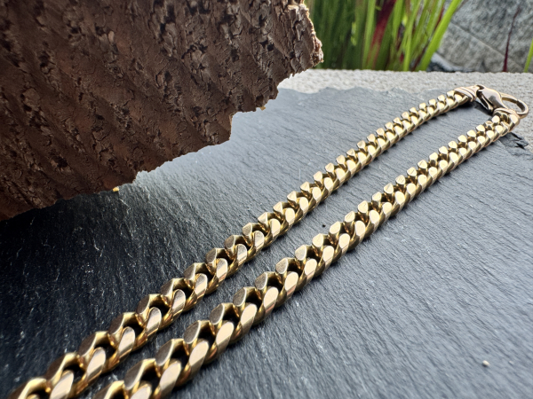 Massive Panzerkette aus 585er Gelbgold, Cuban Link Kette, ca.53,50g, Länge: 51cm mit Verschluss (42)