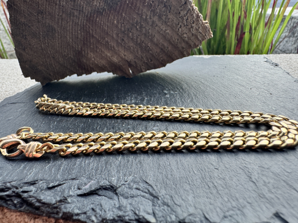 Massive Panzerkette aus 585er Gelbgold, Cuban Link Kette, ca.53,50g, Länge: 51cm mit Verschluss (42)