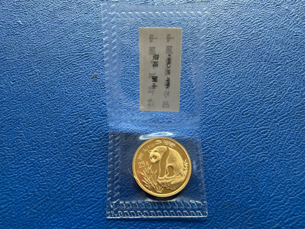China 1/4 Oz 1993 Panda Gold orig. eingeschweißt