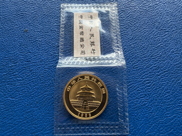 China 1/4 Oz 1993 Panda Gold orig. eingeschweißt