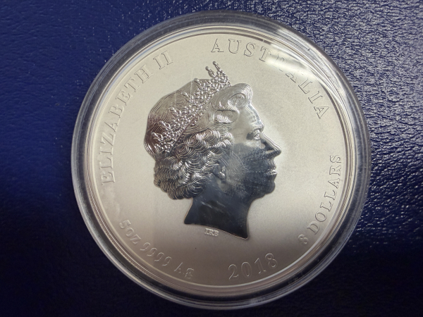 5 Oz 2018 Hund Lunar II Silber