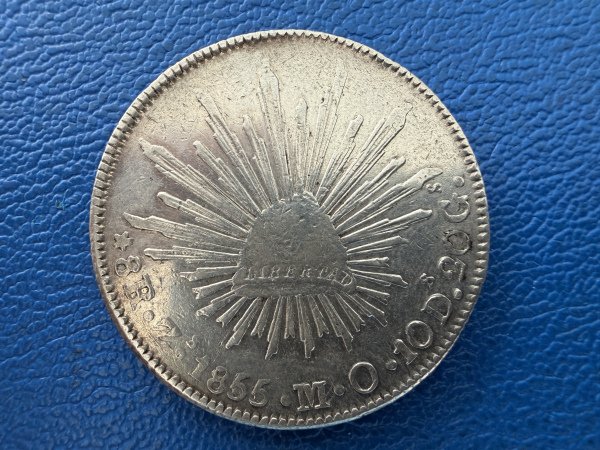 Mexico 8 Reales 1855 Mexico City, Silber Tolle Erhaltung!