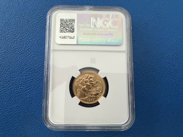 England 1 Sovereign 1957 Elisabeth II Gold in NGC Slap MS63
