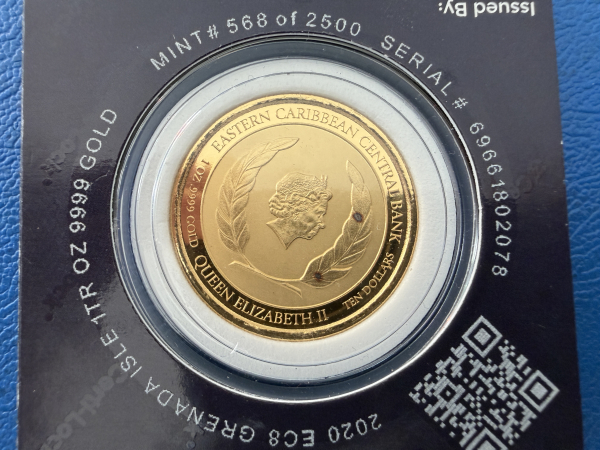 Eastern Caribbean Central Bank 1 Oz 2020 EC8 Grenada - Octopus in Blister