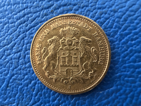 Hamburg 5 Mark 1877 J Stadtwappen Gold (3) Jaeger 208 - Sonderpreis -