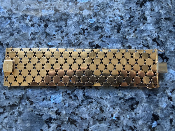 Florentinischer Gold-Luxus der Extraklasse: Museales Vintage-Manschettenarmband von Ugo Piccini (Florenz) – 18K Gelbgold (750) 101,4 gramm (29)