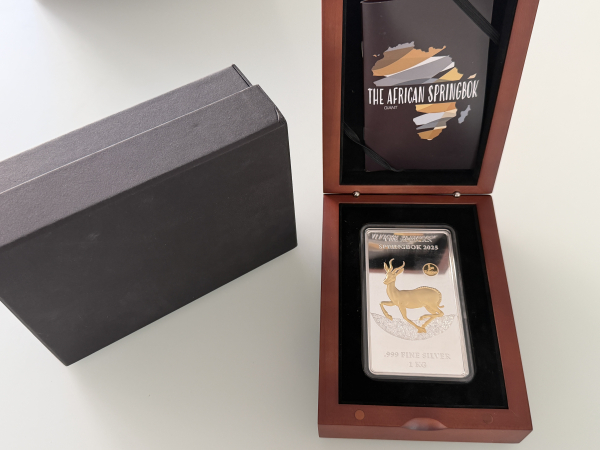Burundi 500 Francs 2025 The African Springbok 1 KG Silber in Prestige Box