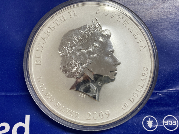10 Oz 2009 Ochse Lunar II Silber