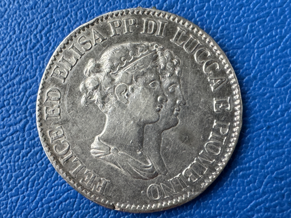 Italien - Lucca 5 Franchi 1807 Felix and Elisa (2)