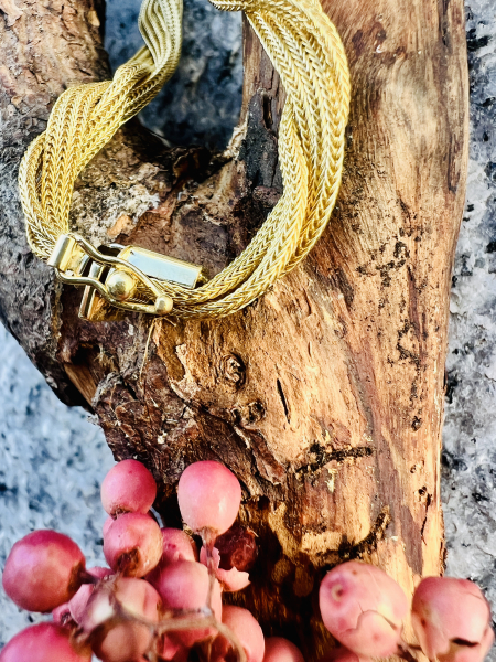 Edles 750er Gelbgold Mesh Collier, geflochtene Goldkette, verdrehte Optik (18K) (9)