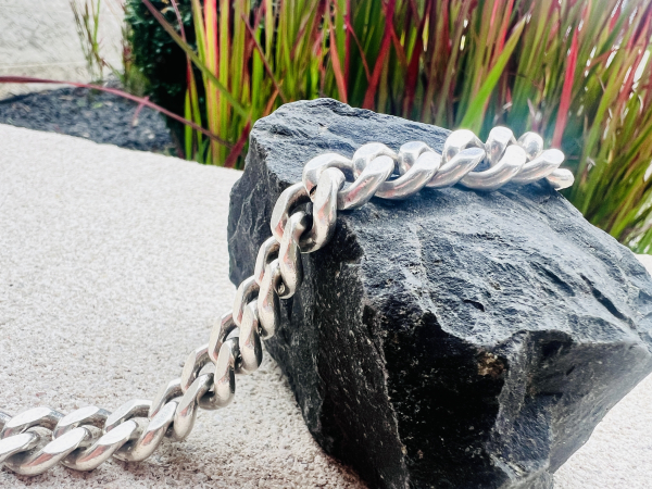 Massives Vintage – Armband 835er Silber-Panzerkette 86,8g Silber (12)