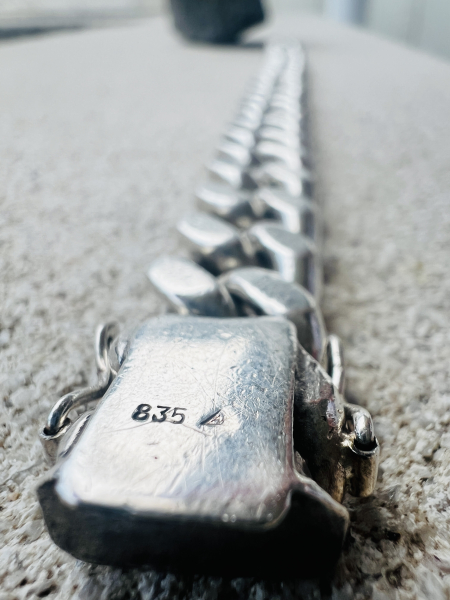 Massives Vintage – Armband 835er Silber-Panzerkette 86,8g Silber (12)