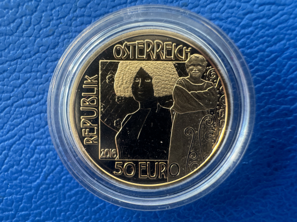Österreich 50 Euro 2016 Klimt Der Kuss Gold in PP